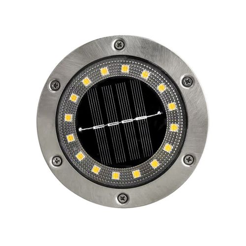Lot De 2 Spots Solaires Encastrables ArgentS  16 Led Pour Jardin, Clairage D'extRieur, Tanche Ip65, Blanc Froid, Clairage De Sol Pour AllE, Terrasse, Cour Souterraine
