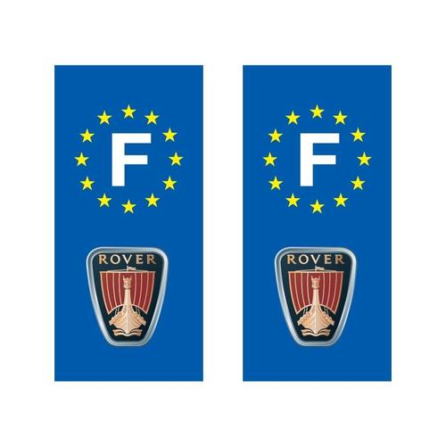 Lot De 2 Sticker Plaque Immatriculation Adhsif Autocollant Logo Marque Voiture Rover