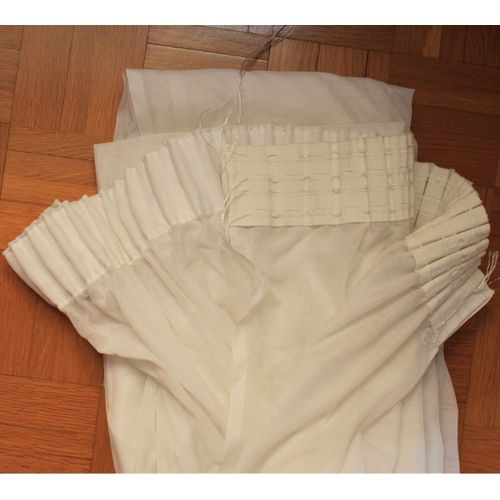 Lot De 2 Stores Blancs En Lin Et Polyester Prts  Poser H. 2,47 M X Larg. 2,40 M