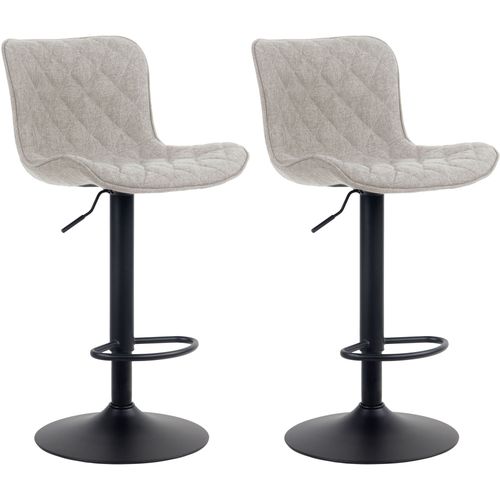 Lot De 2 Tabourets De Bar Ajustables Pivotants Tissu Taupe