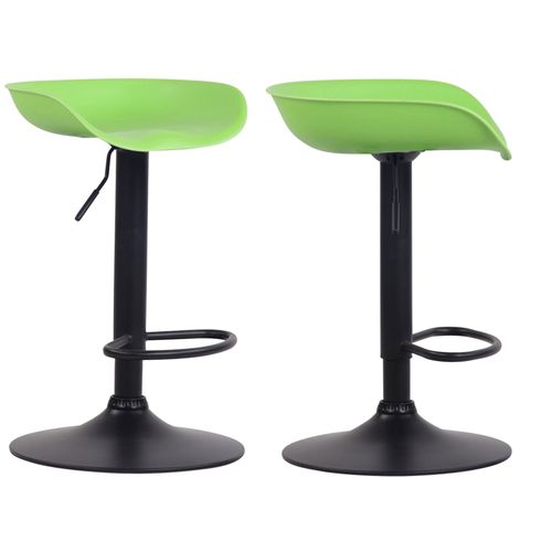 Lot De 2 Tabourets De Bar Assise Rglable En Hauteur Et Pivotant En Plastique Vert Pieds Tulipe En Mtal Noir Mat Avec Repose-Pieds Tdb10256