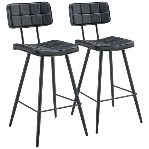 Lot De 2 Tabourets De Bar En Simili Noir Fernand
