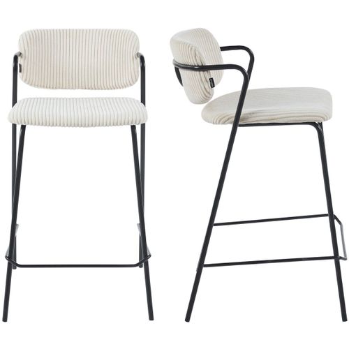 Lot De 2 Tabourets De Bar En Velours Ctel Beige