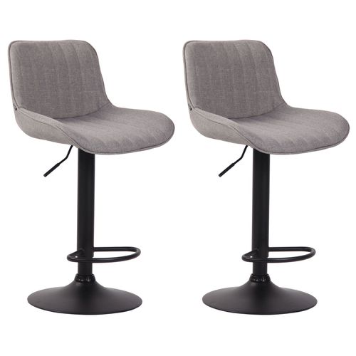 Lot De 2 Tabourets De Bar Rglable En Tissu Gris