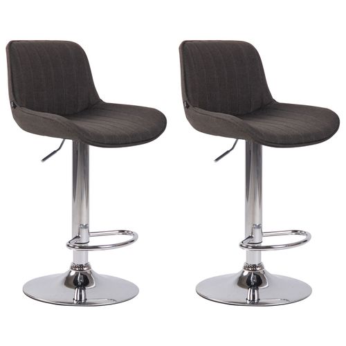 Lot De 2 Tabourets De Bar Rglable En Tissu Gris Fonc