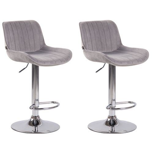 Lot De 2 Tabourets De Bar Rglables En Velours Gris
