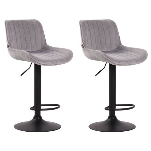 Lot De 2 Tabourets De Bar Rglables En Velours Gris
