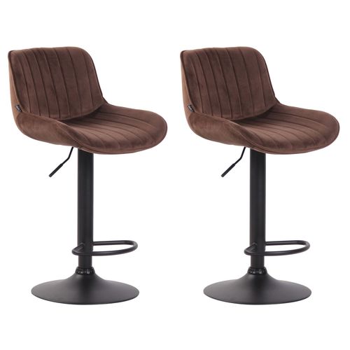 Lot De 2 Tabourets De Bar Rglables En Velours Marron