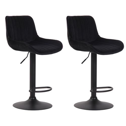 Lot De 2 Tabourets De Bar Rglables En Velours Noir