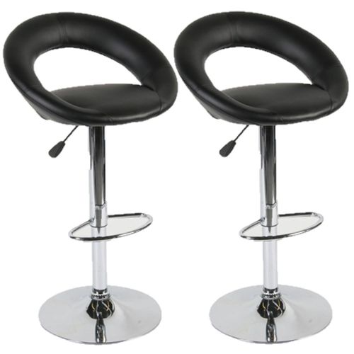 Lot De 2 Tabourets De Bar Sasha Simili - Noir