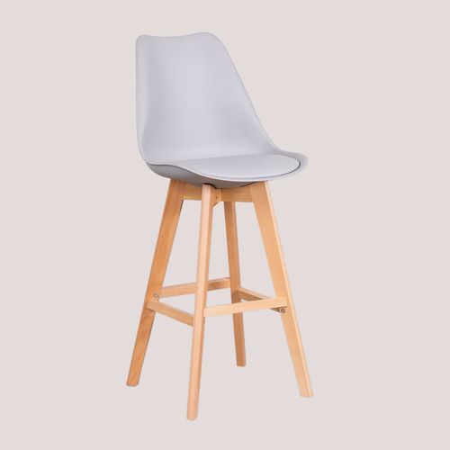 Lot De 2 Tabourets Hauts (76 Cm) Nordic Gris Clair