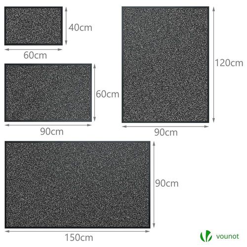 Lot De 2 Tapis De Porte Paillasson 40x60cm Anthracite