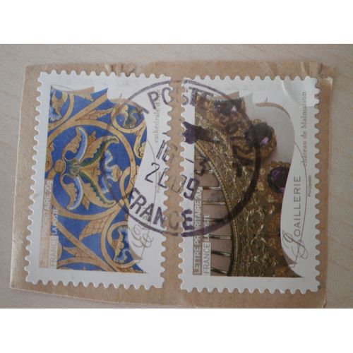 Lot De 2 Timbres Oblitrs 