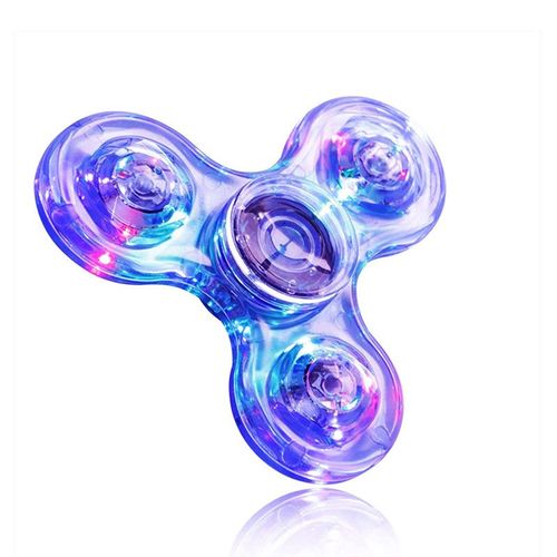 Lot de 2 toupies lumineuses  LED bleu cristal, jouet pour les doigts, anti-stress et anti-anxit pour enfants