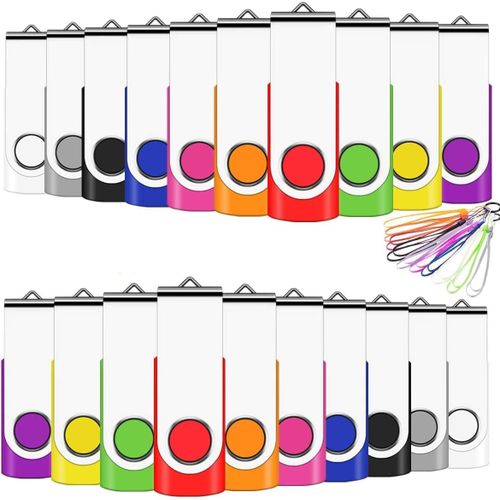 Lot De 20 Stylo Design De Pivot Pouce Les Lecteurs Flash Usb 2.0 Memory Stick Pliez De Stockage (Couleurs Mlanges Avec Dragonne) 1 Go Multi-Colours[X2480]