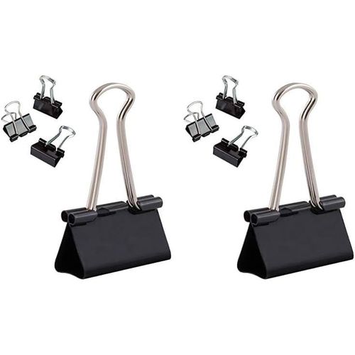Lot De 24 Pinces  Documents | 32 Mm | Bote De Pinces  Papier Multi-Fonctions | Binder Clips | Papier Mtal Pince A Dessin Pour Notes | Papier  Lettre | Clip Fournitures De Bureau | Noir