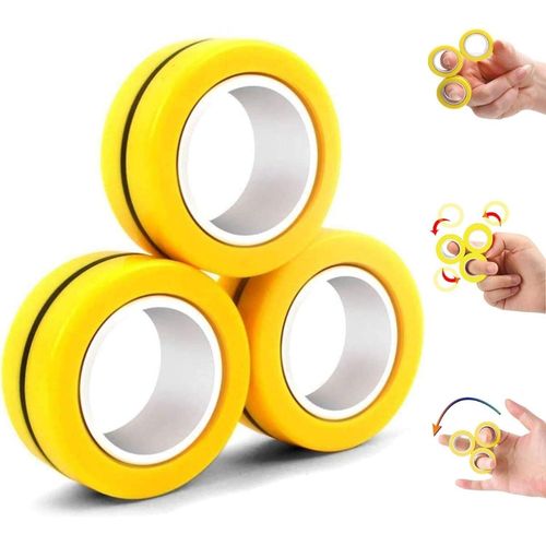 Lot de 3 anneaux magntiques Fingears Fidget Spinner | Anti-stress