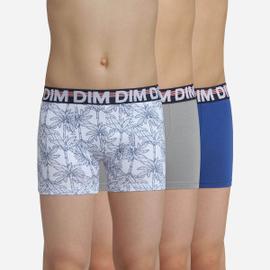 Lot de 3 boxers enfant coton stretch motif palmier Gris EcoDim