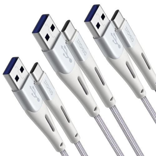 Lot De 3 Cbles Usb C 1 M + 2 M + 2 M - 4 A - Chargeur Rapide - Compatible Avec Samsung Galaxy S23 S22 S21 S20 10s 9s 8s Ultra A53 A33 A73 A54 A34,Xiaomi Mi 11 Lite,Oneplus 9,Sony Xperia,Switch