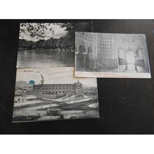 Lot De 3 Cartes Postales Anciennes D Espagne / Barcelone Puigcerda Seville