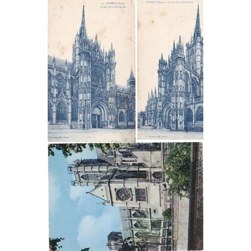 Lot De 3 Cartes Postales D'evreux / Normandie