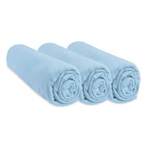 Lot De 3 Draps Housse Jersey Coton 70x140 Ciel