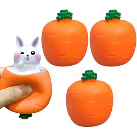 Lot de 3 jouets à presser en forme de carotte pour enfants et adultes, jouet  amusant pour soulager le stress