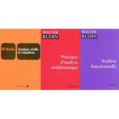 Lot De 3 Livres Walter Rudin - Analyse Relle Et Complexe, Principes D'analyse Mathmatique, Analyse Fonctionnelle