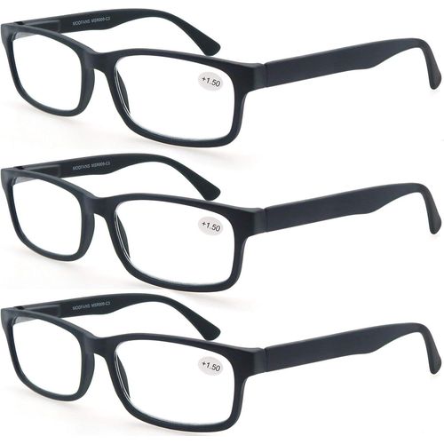 Lot De 3 Lunettes De Vue 2.75 (3 Noir) Hommes Femmes Lunettes De Lecture Comfort Vision Nette Branches A Ressort Lunettes Loupe Rectangle