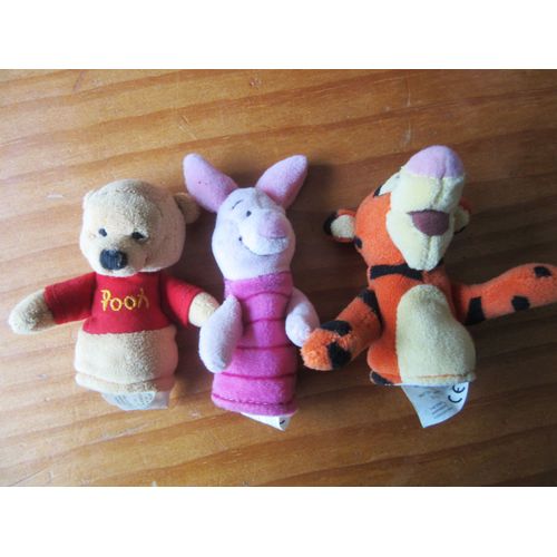 Lot De 3 Marionnettes  Doigt Winnie Tigrou Et Porcinet Disney Store