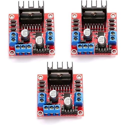 Lot de 3 modules de carte moteur L298N, double pont en H, contrleur de moteur CC pas  pas pour Arduino, rouge