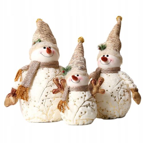 Lot De 3 Poupes Dcoratives De Table De Nol, Bonhomme De Neige, Chapeau Pointu En Peluche