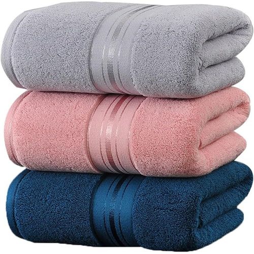 Lot De 3 Serviettes De Bain, Ensemble De Linge De Bain 100% Coton, Ensemble De Salle De Bain Trs Absorbant Pour La Maison Et Le Spa, Htel. (Color 3 Piece Set, Size 90x180cm/35x71 Inches)