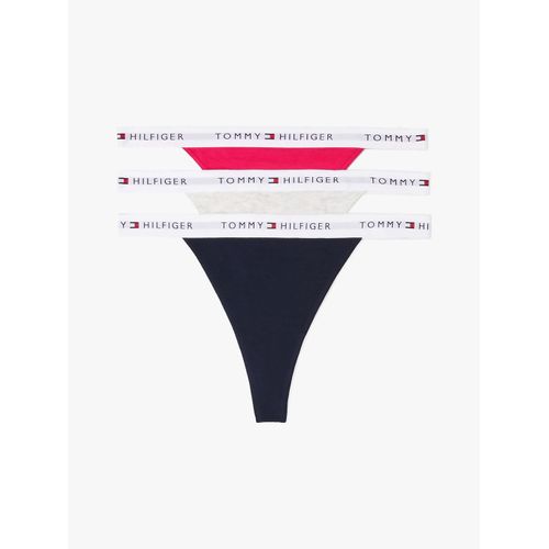 Lot De 3 Strings Tangas  Motif Logo 3 Pack Tanga Thong/Wrm Ice Grey Htr/Viv Pink/Navy - L
