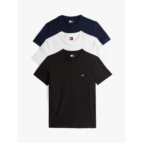Lot De 3 T-Shirts Extra Slim  Drapeau Tjm Xslim 3 Pack Tee Ext/Ecru/Black/Dark Night Navy - Xs