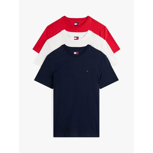 Lot De 3 T-Shirts Extra Slim  Drapeau Tjm Xslim 3 Pack Tee Ext/Ecru / Dark Night Navy / Sphre Red - M