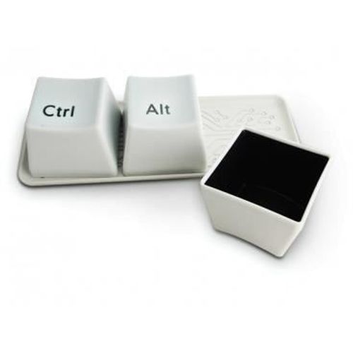Lot De 3 Tasses Insolite En Forme De Touches Ordinateur Ctrl, Alt, Del Blanc Tasse Mug Thermosensible Thermo Ractif Chaleur.
