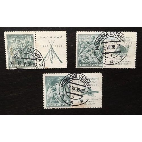 Lot De 3 Timbres Oblitrs Tchcoslovaquie 1938