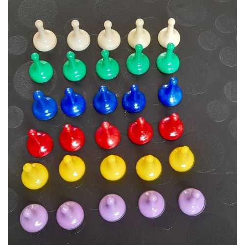 Lot De 30 Pions De 6 Couleurs