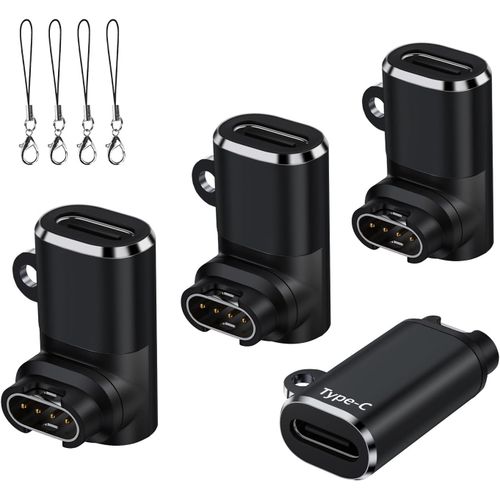 Lot De 4 Adaptateurs De Charge Usb-C Vers Garmin Watch,Cble De Charge Usb C,Pour Garmin Fenix 7/7x/7s/6,Forerunner 165/965/955/945/265/255/55/45,Vivoactive 5/4s,Venu 3/3s/2s/Sq,Epix Pro 2