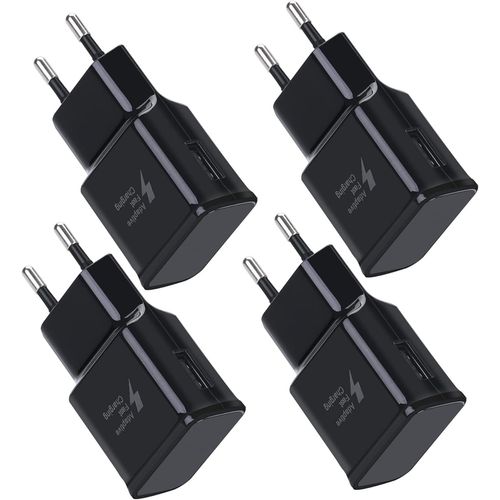 Lot De 4 Adaptateurs De Prise De Chargeur D'alimentation Usb 5v-2a Chargeur Rapide Universel Pour Iphone 12/11/X 8/7/6, Samsung Galaxy S22 S21 S20 S10 S5 S6 S7 S8 S9/Edge/Plus/Active, Note 5/8/ 9/10