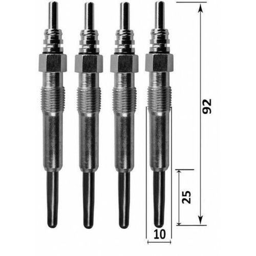 Lot De 4 Bougies De Prchauffage - Renault Espace Iv (Jk0\1_) 1.9 Dci (Jk0u, Jk0g)  Part. 11/2002