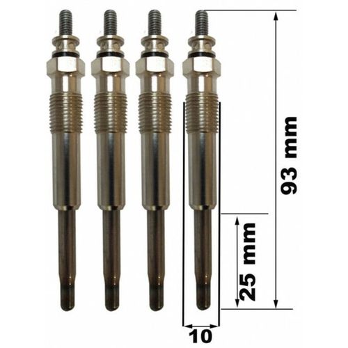 Lot De 4 Bougies De Prchauffage - Renault Megane Scnic (Ja0\1_) 1.9 D (Ja0j) 03/1997>09/1999