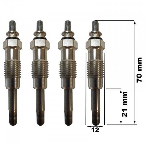 Lot De 4 Bougies De Prchauffage - Renault Trafic Autobus\Autocar (T_, P_, V_) 2.5 D 4x4 08/1989>03/2001