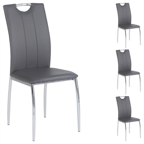 Lot De 4 Chaises Apollo Assise Synthtique Gris