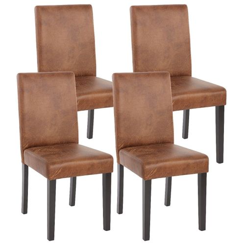 Lot De 4 Chaises De Salle  Manger Synthtique Marron Vieilli Pieds Foncs Cds04150