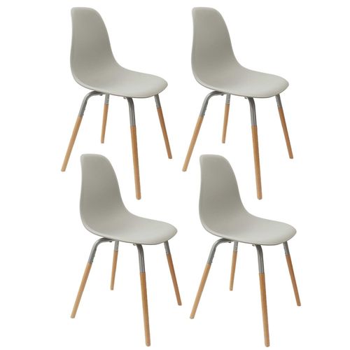 Lot De 4 Chaises Scandinave Phenix En Polypropylne Et Mtal - Gris
