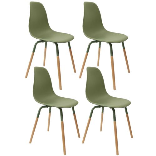 Lot De 4 Chaises Scandinave Phenix En Polypropylne Et Mtal - Vert