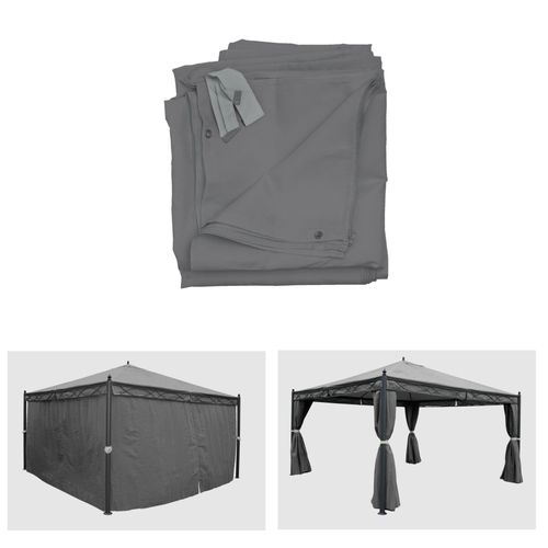 Lot De 4 Cts Pour Pergola Cadiz, Panneau Latral De Remplacement 4x4m, Polyester   Gris
