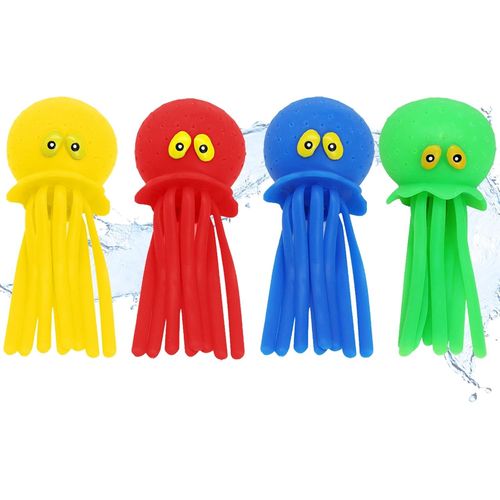 Lot De 4 Jouets De Bain En Forme De Pieuvre Avec Lumire Led Et Pistolet  Eau - Pour Enfants  Partir De 3 Ans - Idal Pour La Piscine, La Plage Et La Baignoire